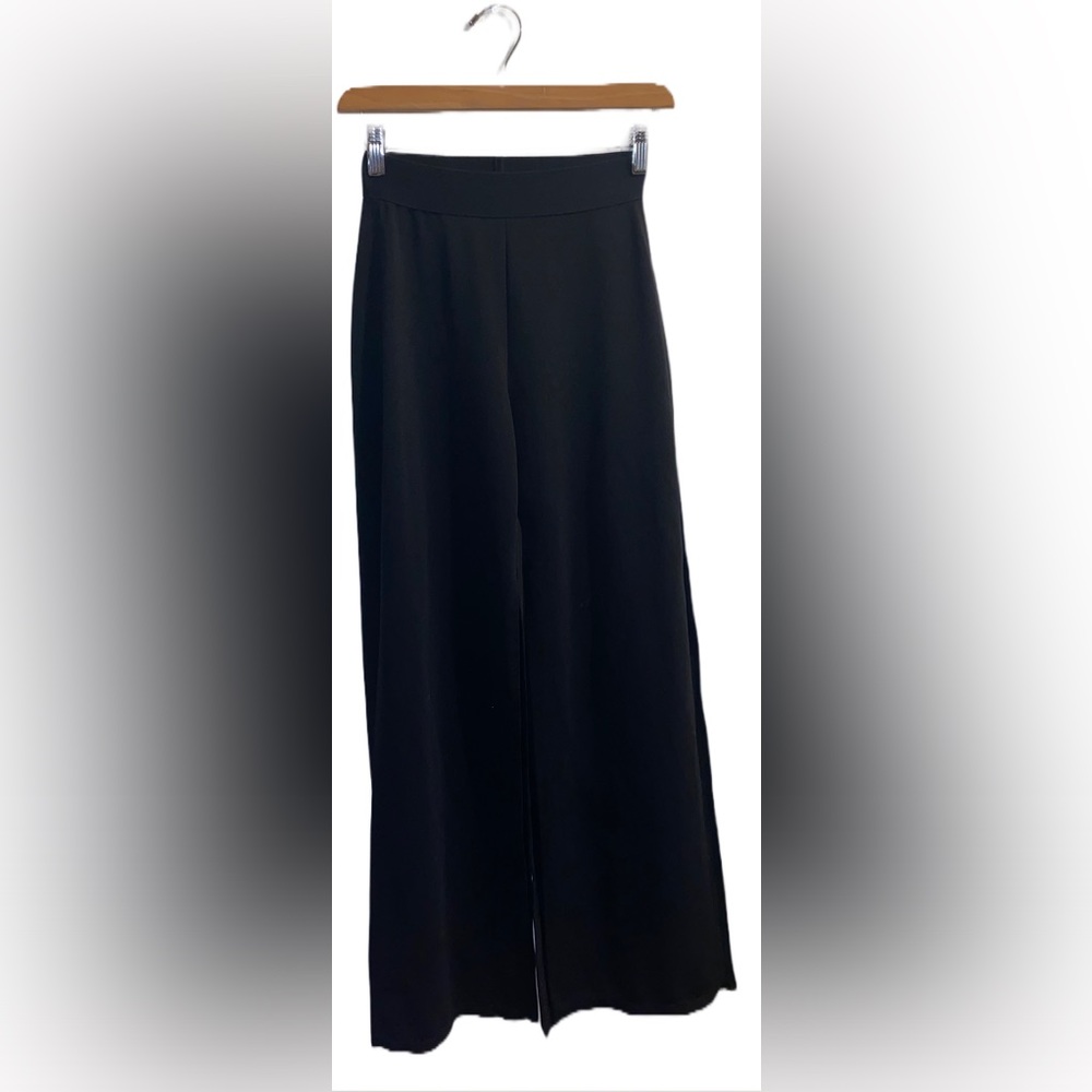 Zara Basic Black Slit Pants Size Small - image 3